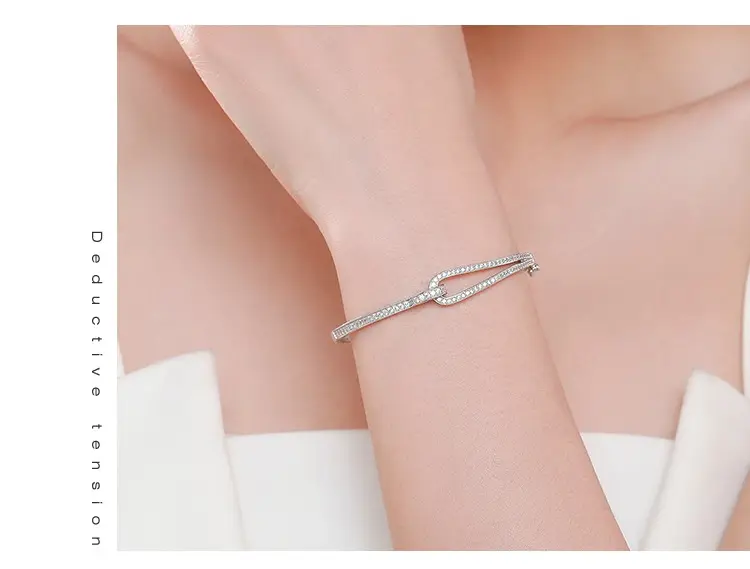 S925 Sterling Silver Bracelet Diamond Geometric Bracelet
