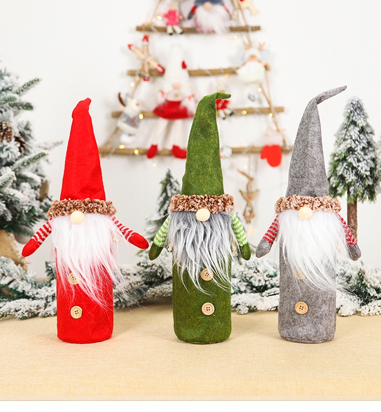 Christmas Decoration Faceless Old Man Wine Bottle Cover