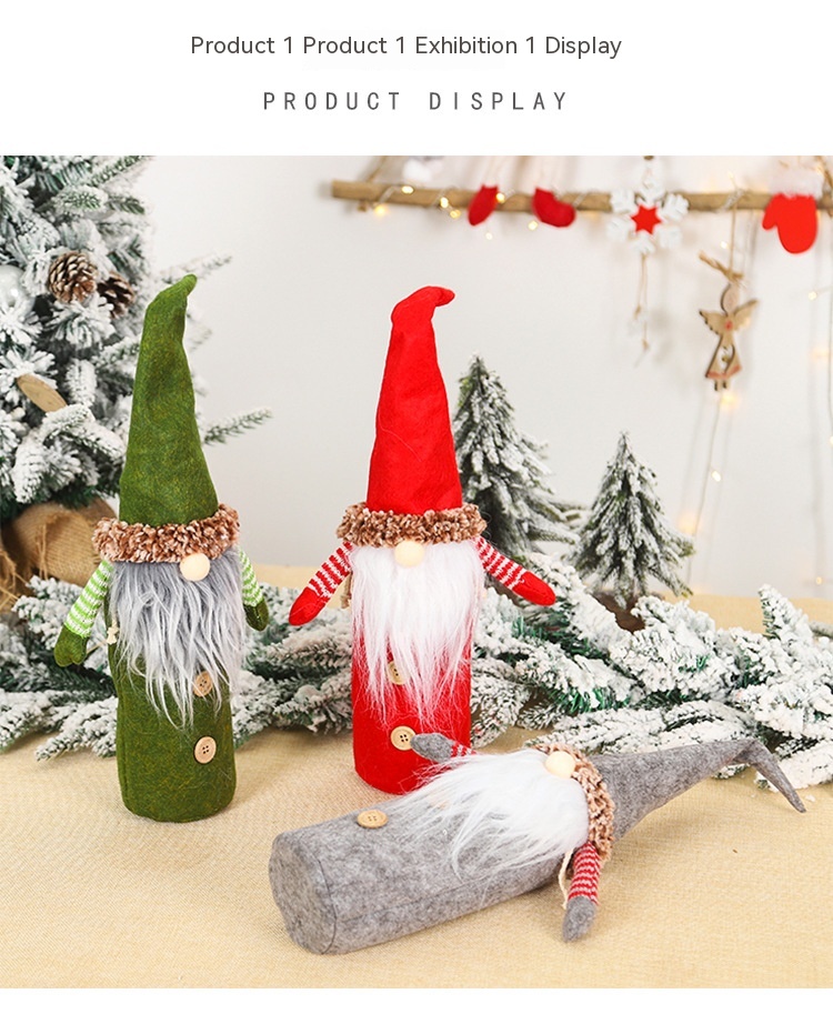 Title 3, Christmas Decoration Faceless Old Man Wine Bott...