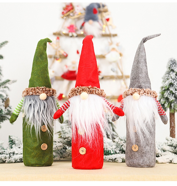 Title 6, Christmas Decoration Faceless Old Man Wine Bott...