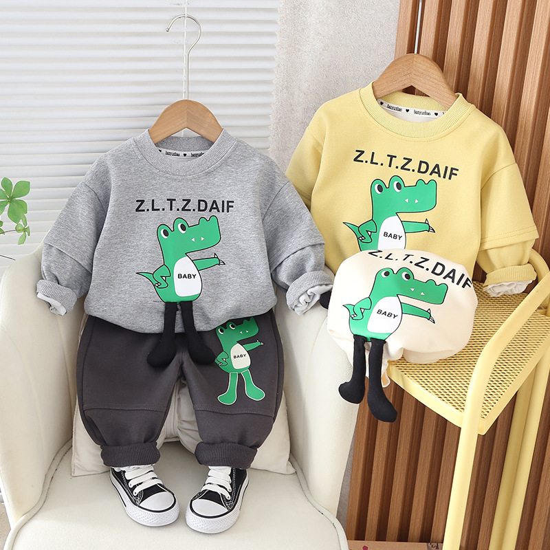 Fashion Boys' Suit Long-sleeved Two-piece Suit Spring And Autumn New Children's Cotton Clothing