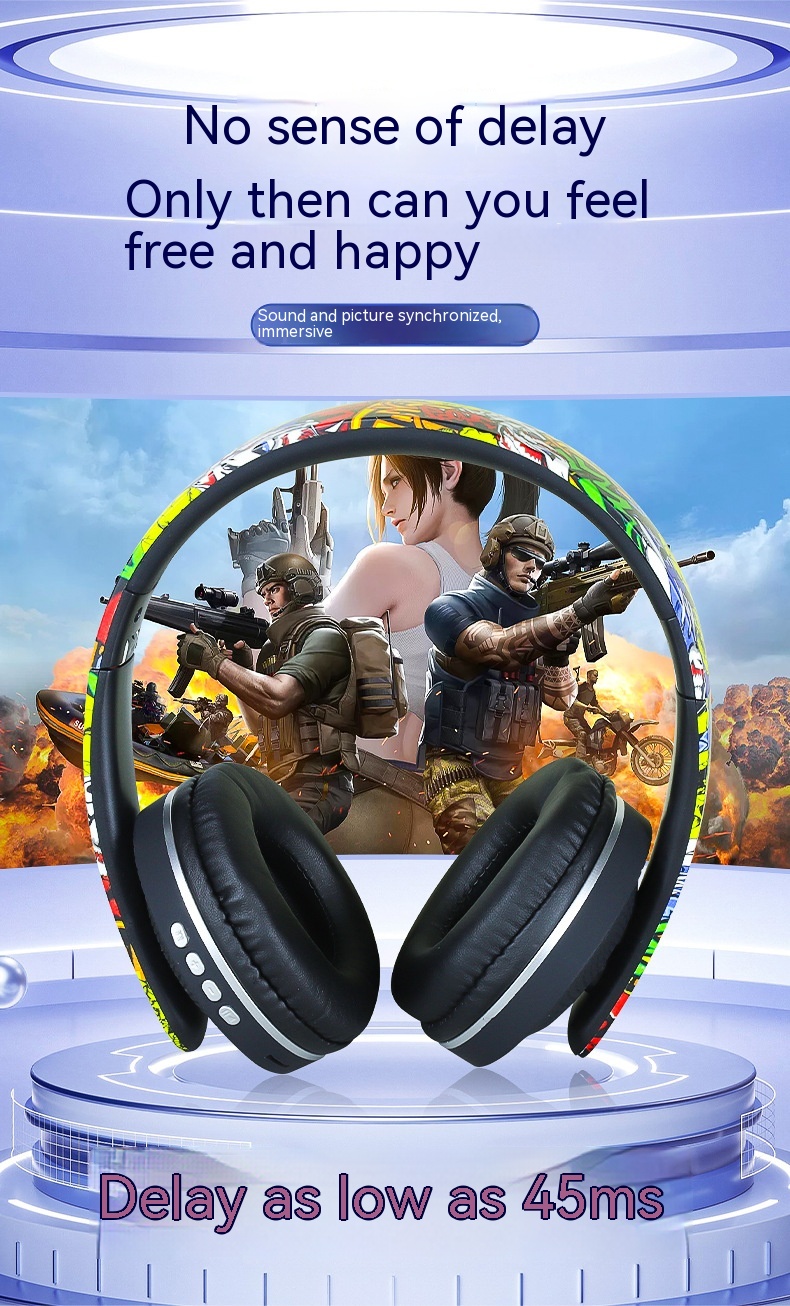Kuchao Graffiti Bass Headset Wireless Bluetooth Headset - Image 10