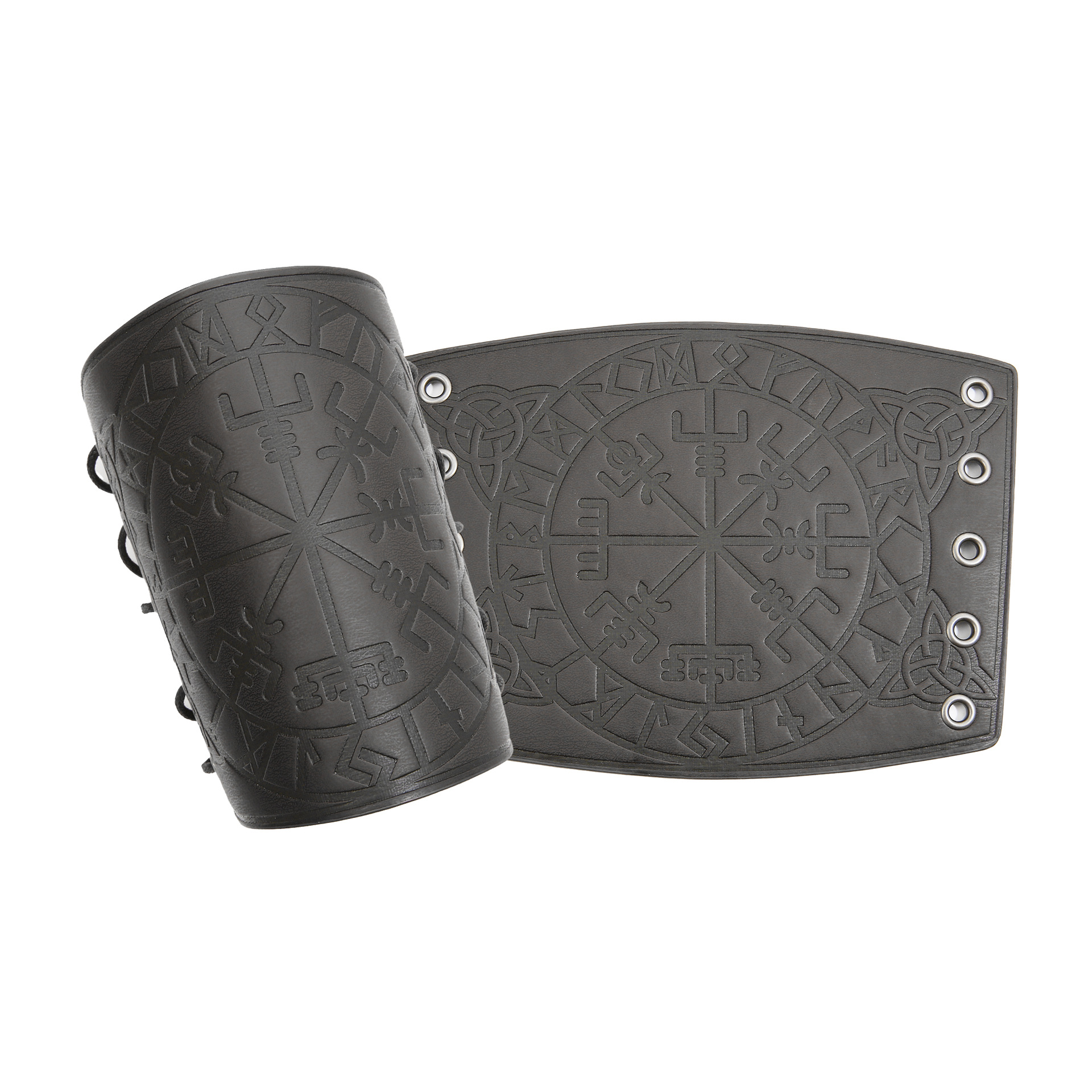 Title 2, Geometric Retro Punk Embossed Leather Wristband