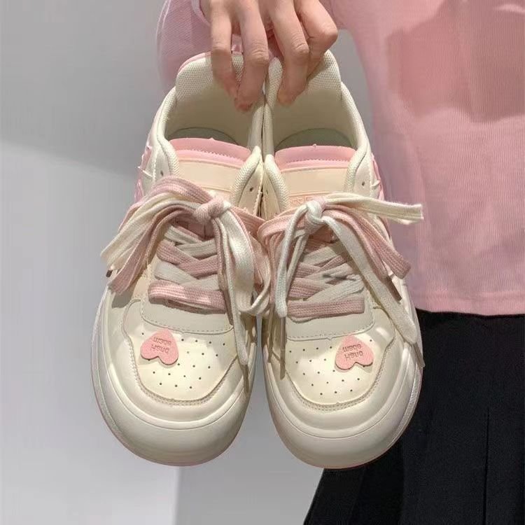 Low Cut Round Head Deep Mouth Rubber Flat Lace-up Board Shoes