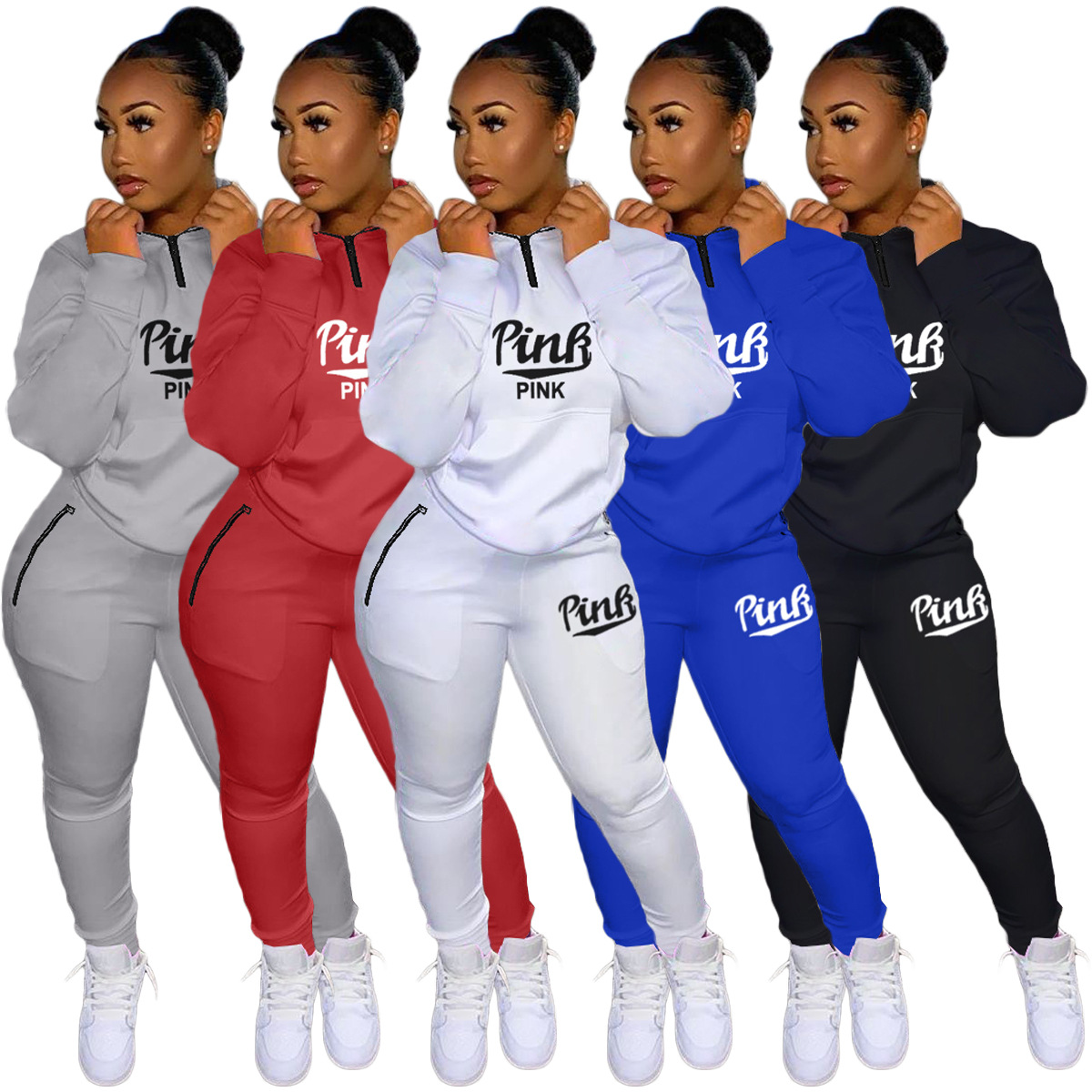 Title 2, Cute Fashion Print Letter Two Piece Sports Set ...