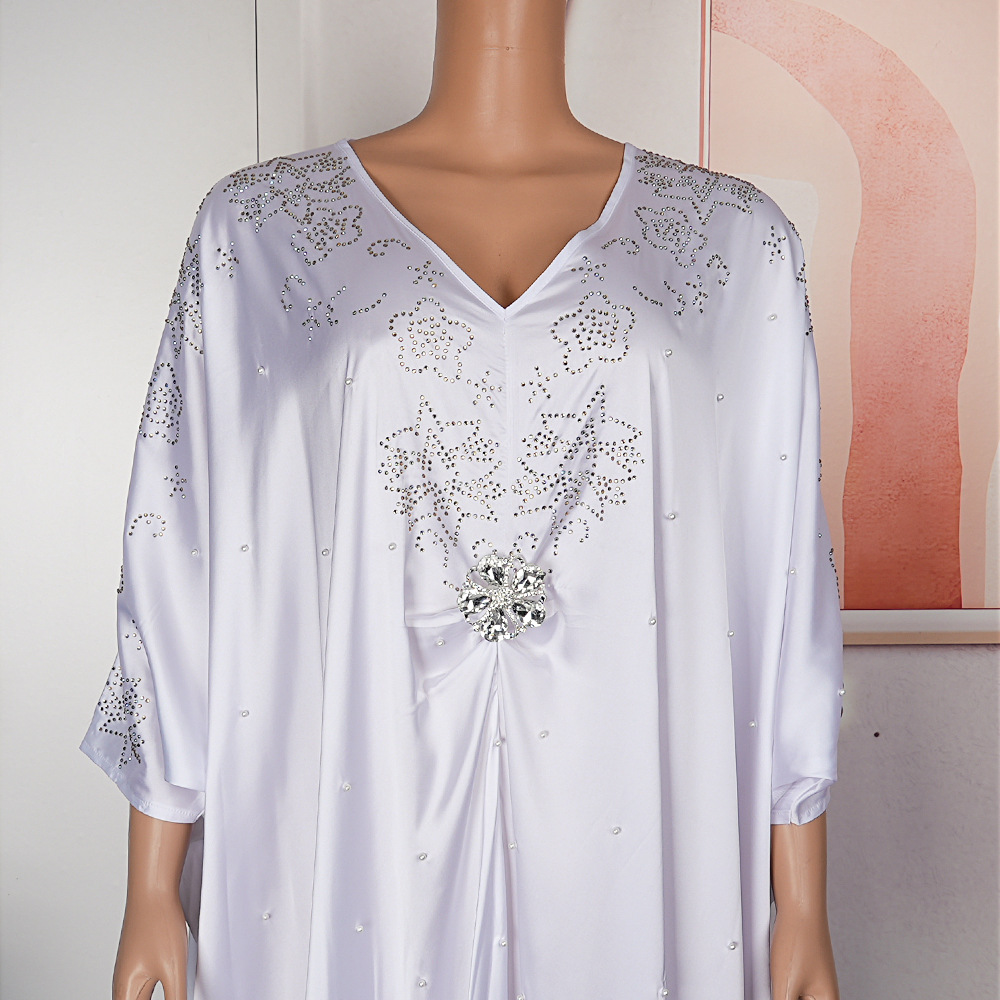 Exquisite Nigerian Dresses – Beaded Chiffon Elegance with Brooch Detail 62 2403140133220326600