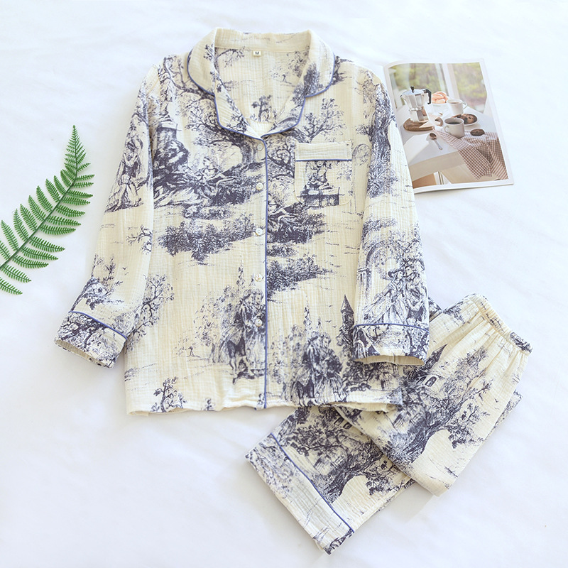 Title 4, Spring And Autumn Pure Cotton Pajamas Women