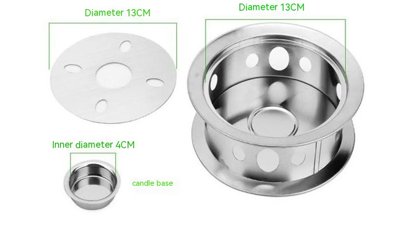 Title 4, Stainless Steel Hollow Circle Tea Warmer