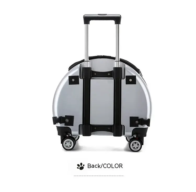 Small Pet Carrier Trolley Transparent Front Convertible To Backpack Four Wheels With Long Handles For Cats Small Dogs