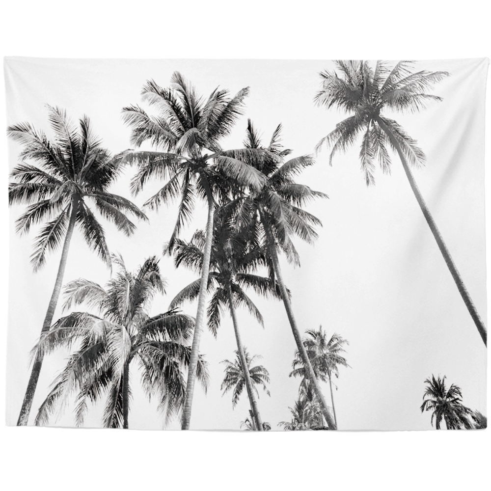 Title 12, Black And White Coconut Forest Landscape Tapest...