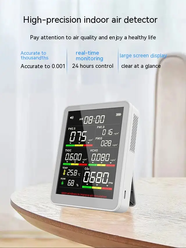 Portable Air Quality Detector Formaldehyde Carbon Dioxide Detection Indoor Temperature Detection