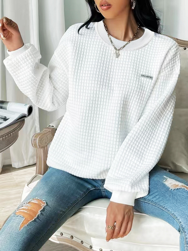 Title 3, Letter Patch Drop Shoulder Sweatshirt Trui, com...