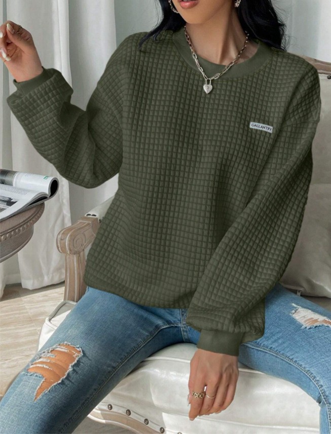 Title 9, Letter Patch Drop Shoulder Sweatshirt Trui, com...