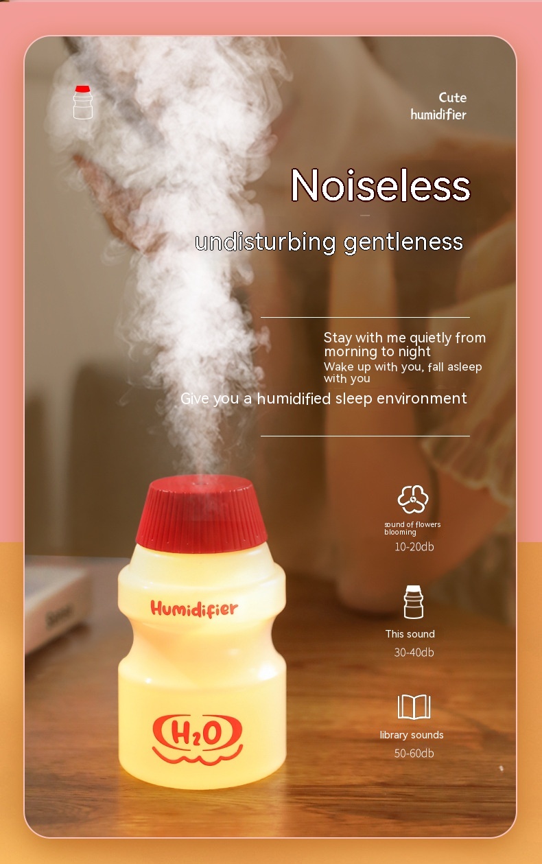 New Creative Yogurt Cup Humidifier Usb Hydrating Mute Sprayer Atmosphere Night Light