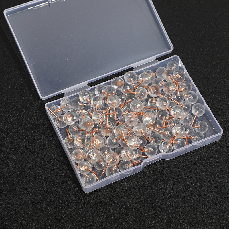 Title 1, 100 Pieces Transparent Pearl Nail Silver Rose G...