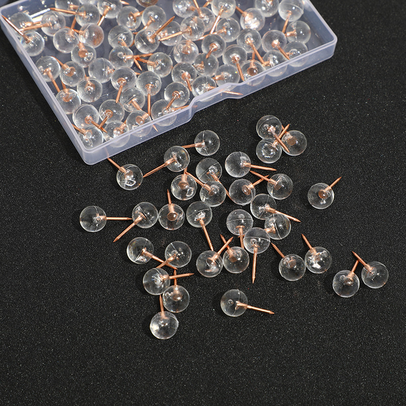 Title 5, 100 Pieces Transparent Pearl Nail Silver Rose G...