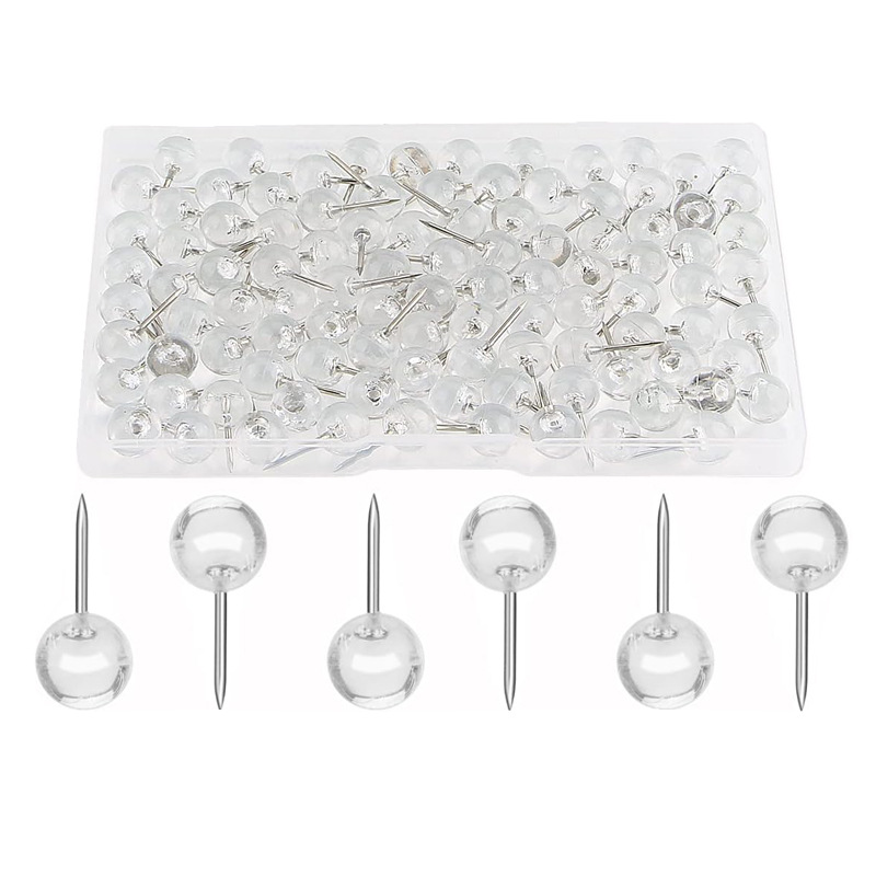 Title 6, 100 Pieces Transparent Pearl Nail Silver Rose G...