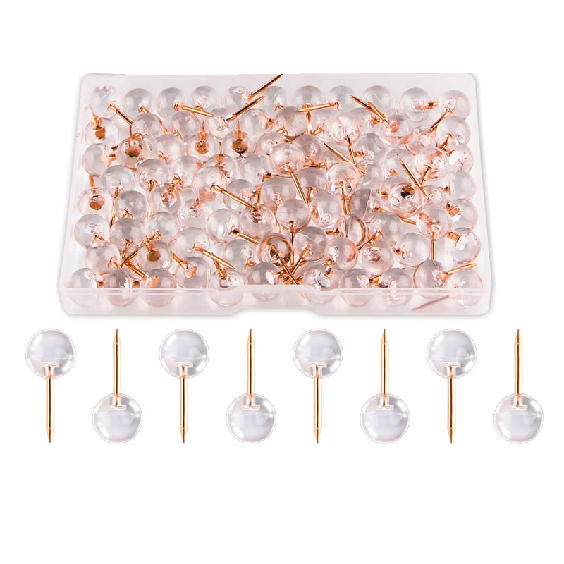 Title 8, 100 Pieces Transparent Pearl Nail Silver Rose G...