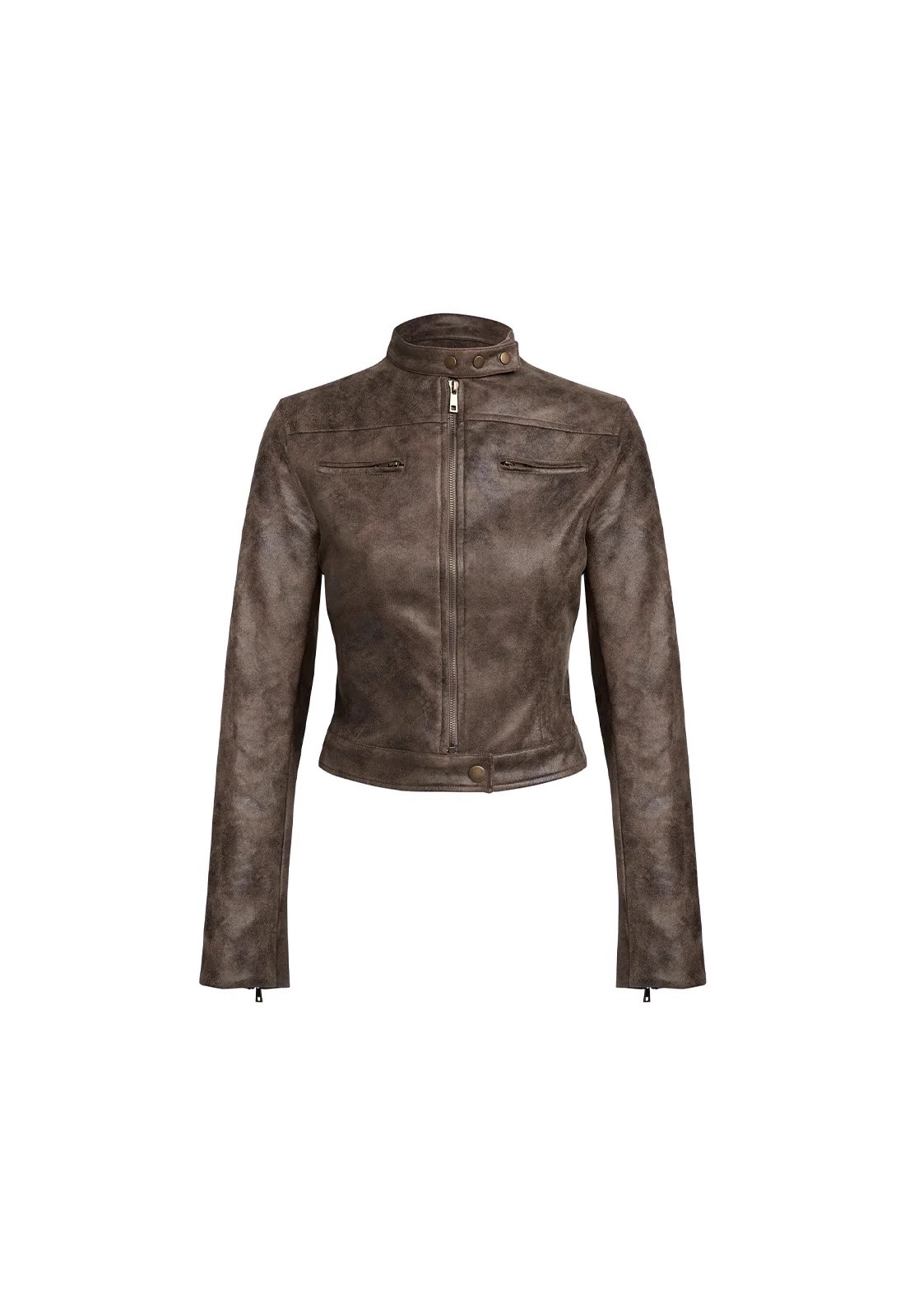 Title 7, Veste en cuir vieilli Maillard Motorcycle Hot Girl