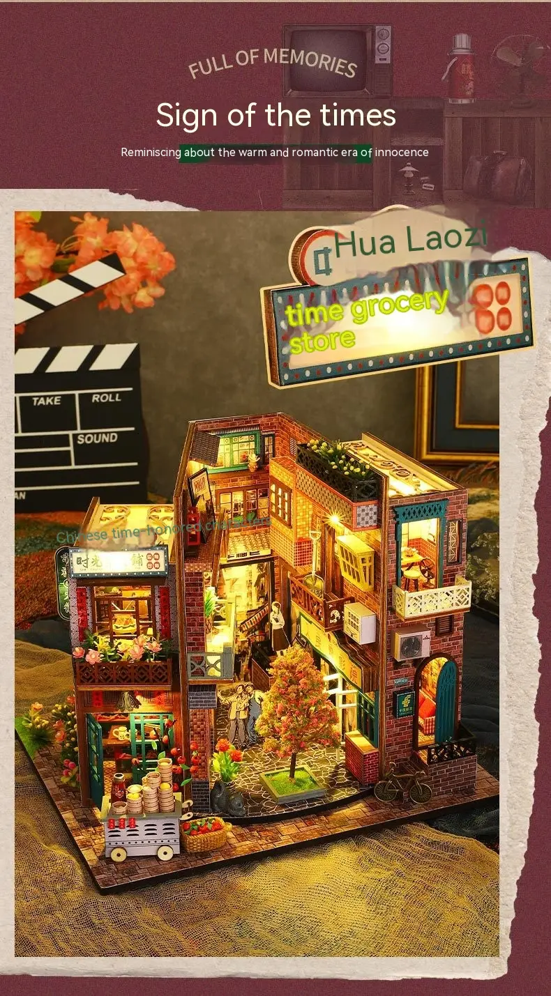 Diy Cottage Era Mark Hand-assembled 3D Puzzle Model Miniature House Model Ornaments