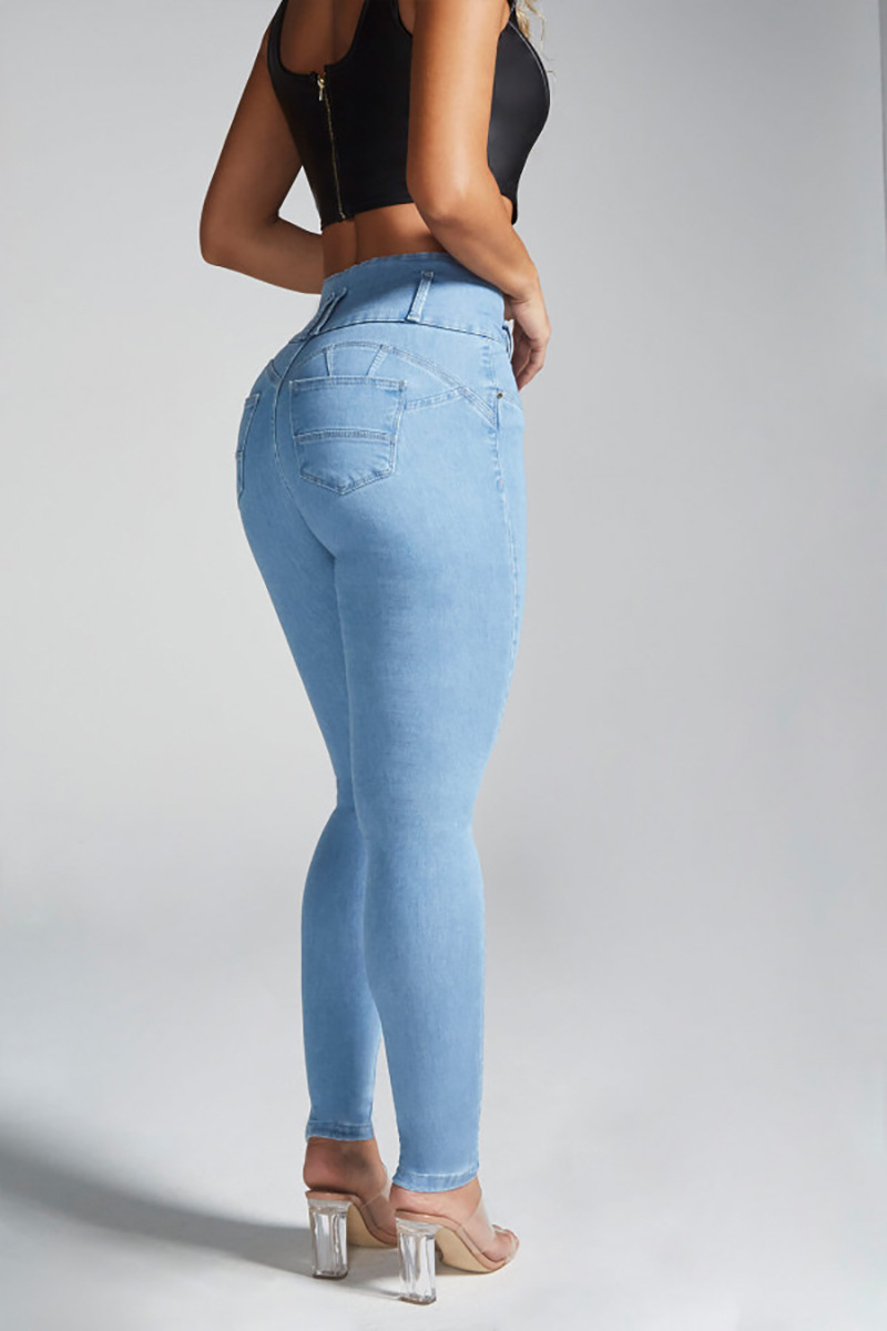 QXXKJDS Tight-fitting High-waisted Women S Jeans Fashion Three