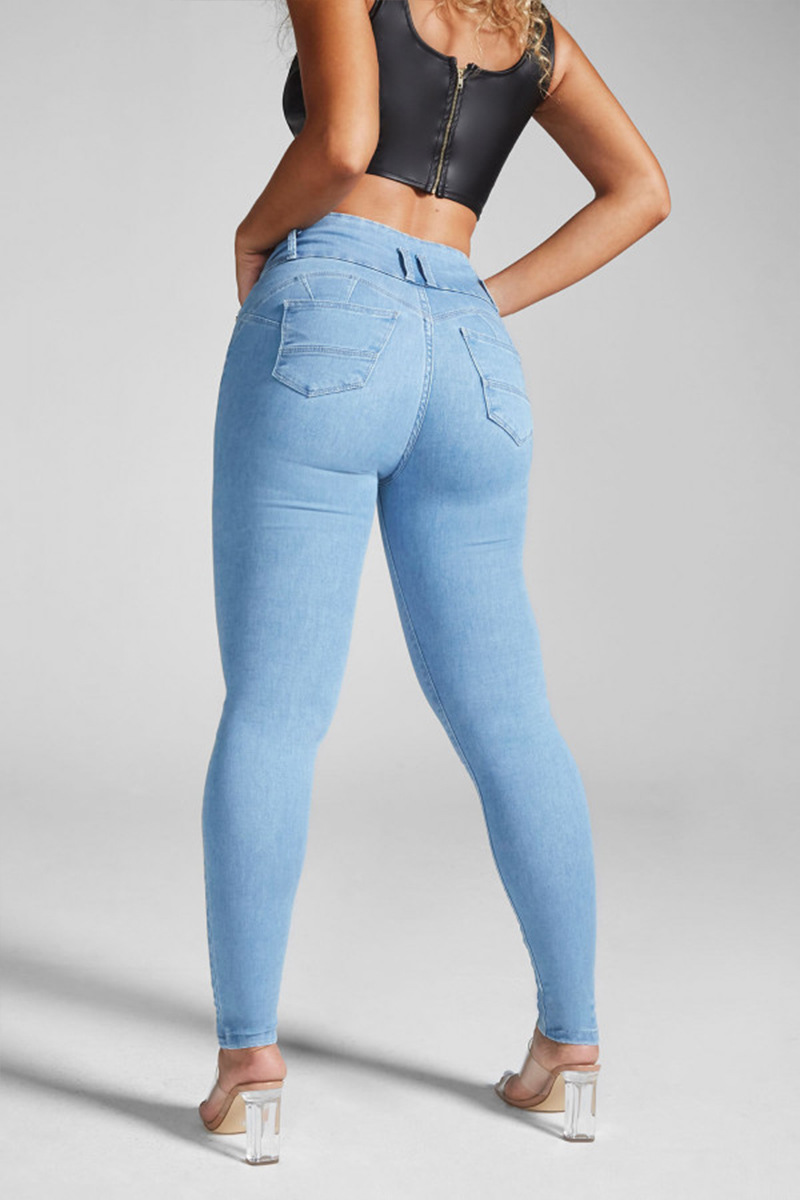 QXXKJDS Tight-fitting High-waisted Women S Jeans Fashion Three