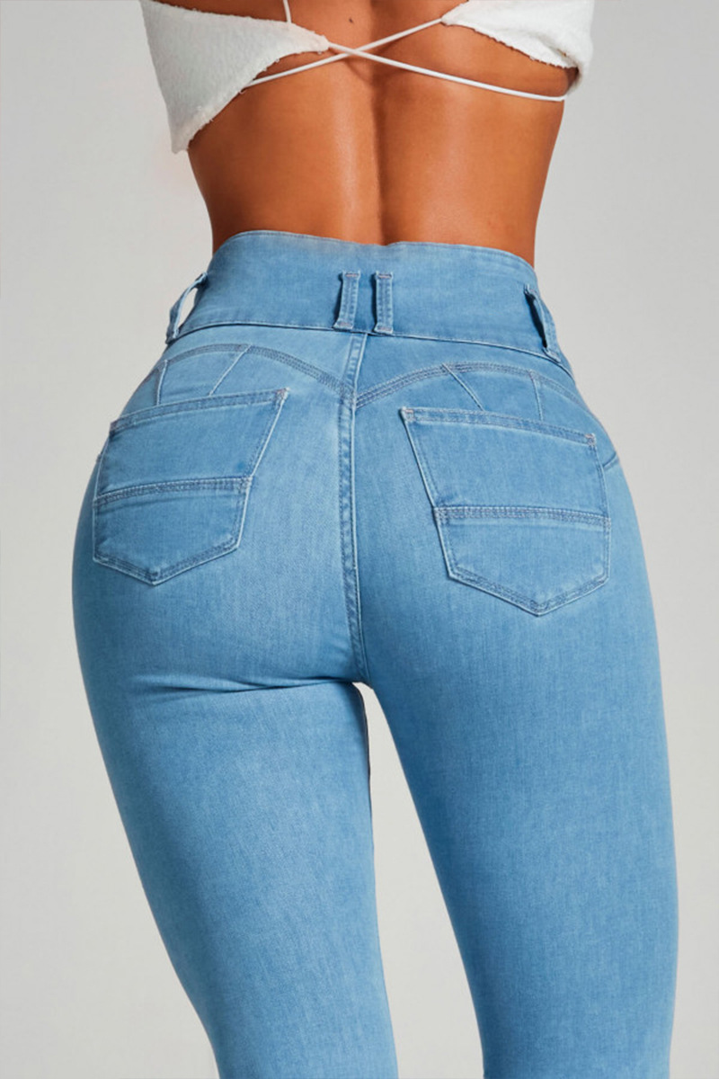 Title 5, Damen High Waist Jeans Skinny Hosen Eng Stretch...