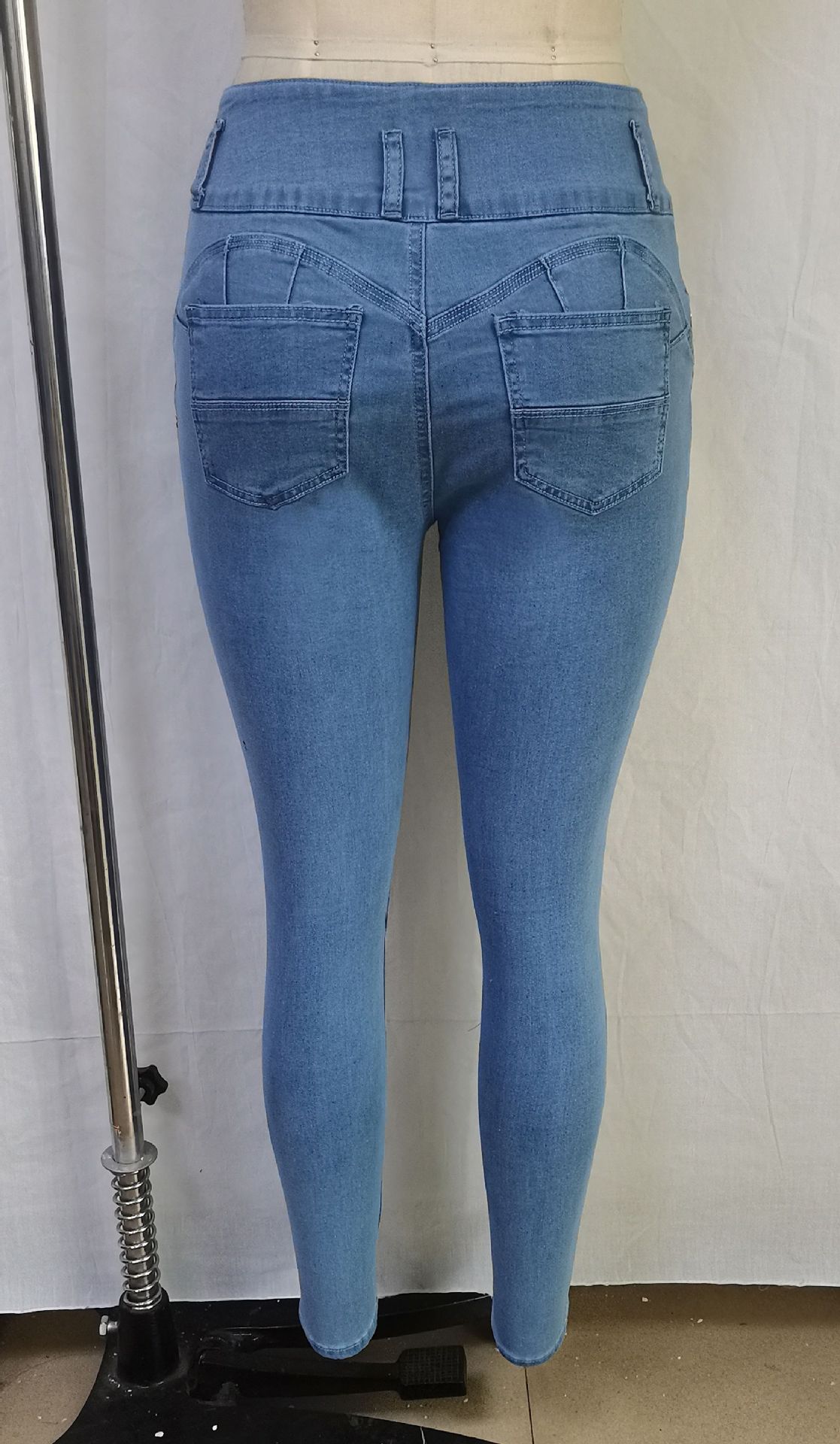 Title 7, Calças Jeans Femininas Cintura Alta Skinny, Jus...