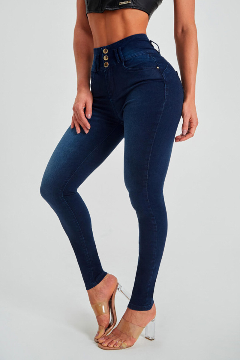 Title 8, Calças Jeans Femininas Cintura Alta Skinny, Jus...