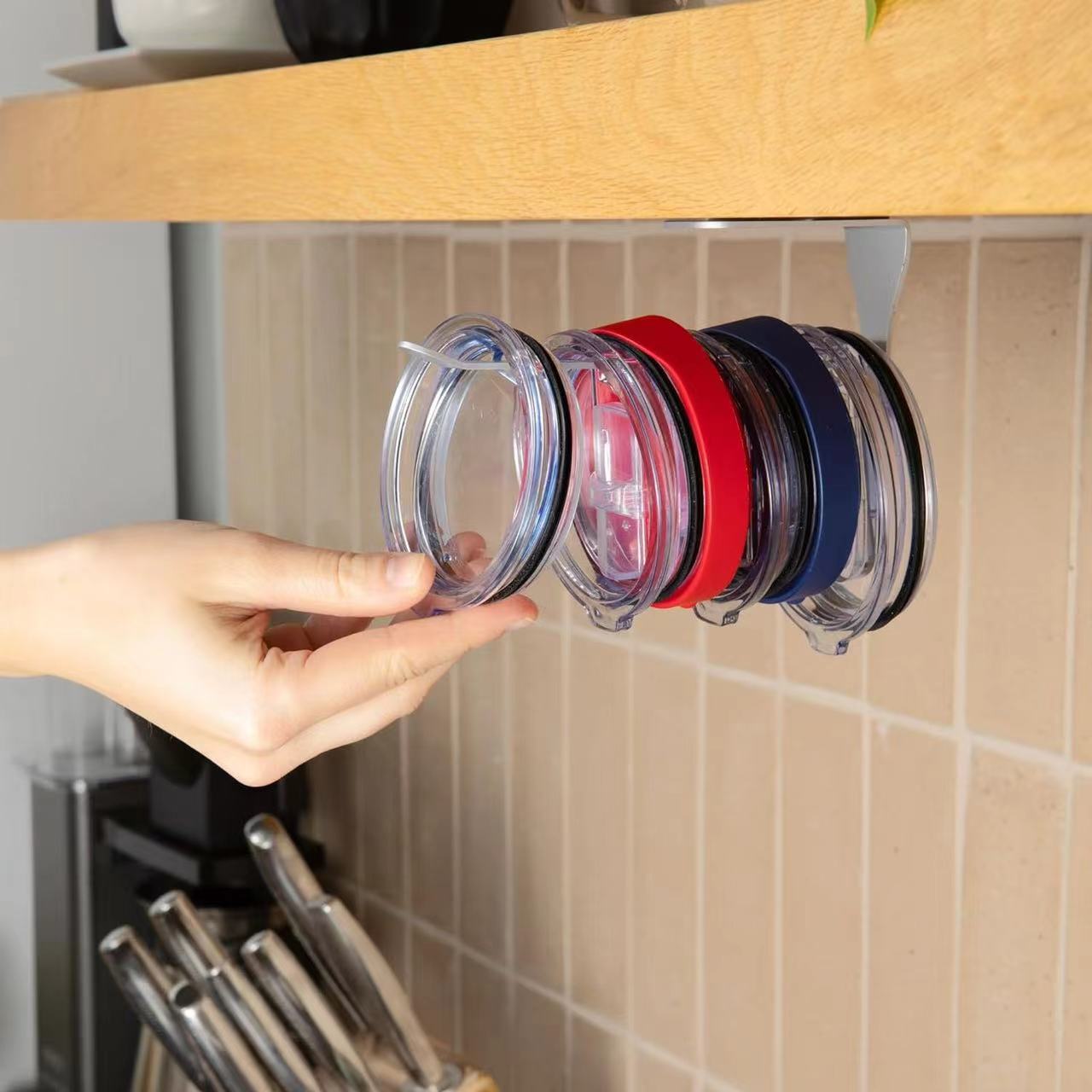 Title 4, Space Saving Horizontal Cup Lid Storage Rack Un...