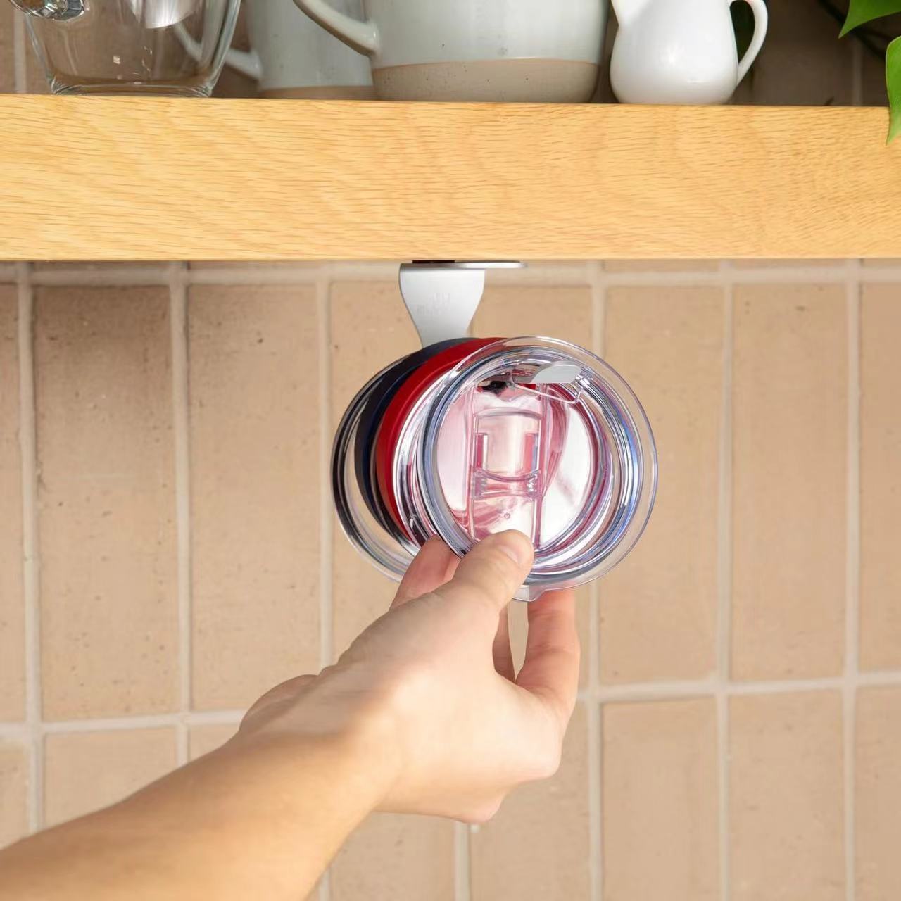 Title 5, Space Saving Horizontal Cup Lid Storage Rack Un...