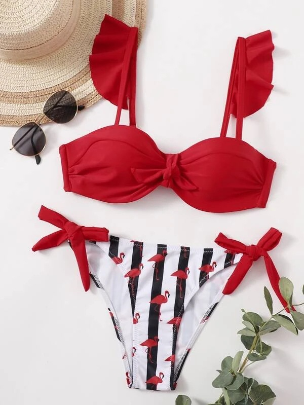 Title 4, New Style Striped Printed Female Bikini Sling H...