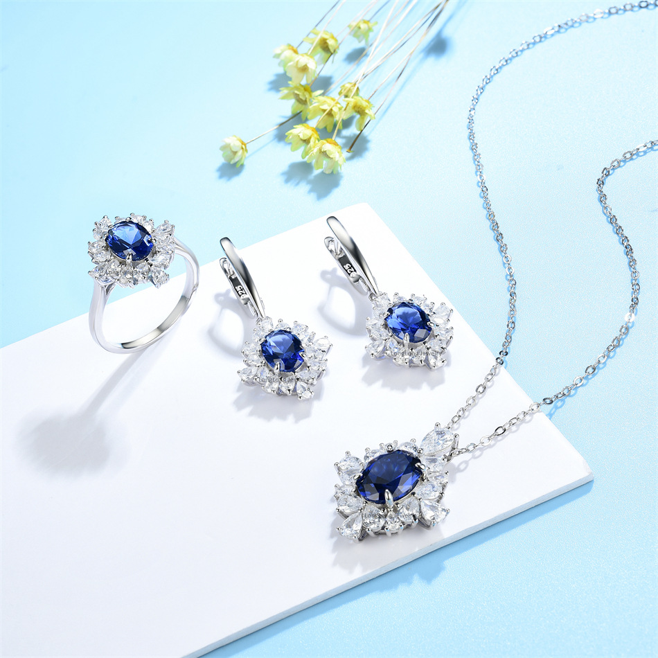 New 925 Sterling Silver Jewelry Suit Trendy Earrings - Image 8