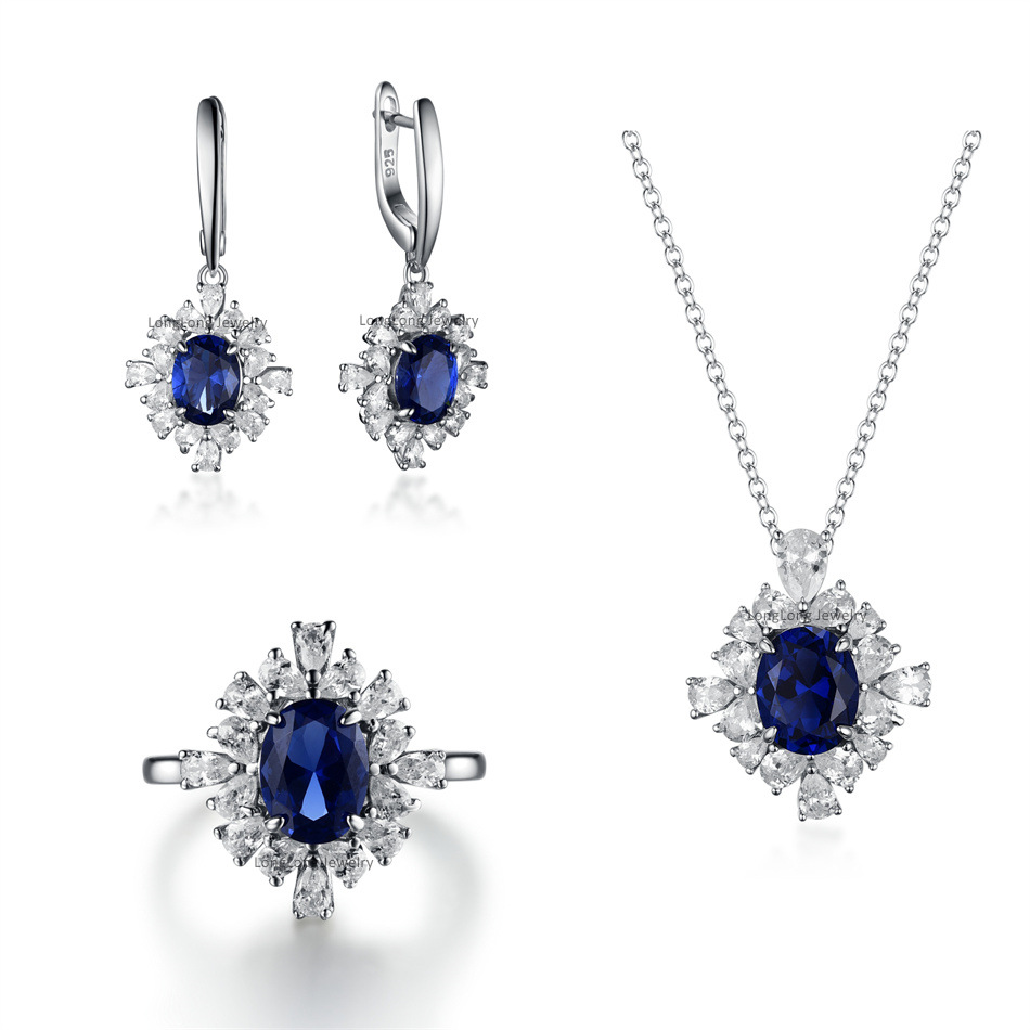 New 925 Sterling Silver Jewelry Suit Trendy Earrings - Image 9