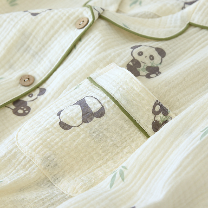 Cute Panda Pj Set with Pattern | Beige Womens