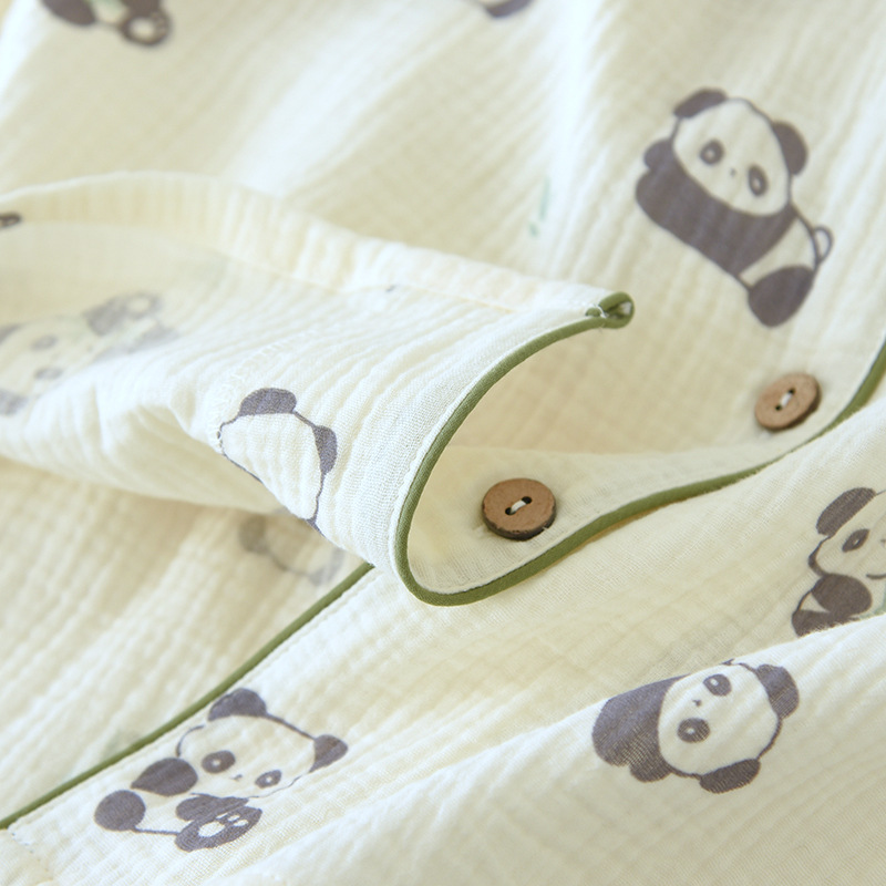 Cute Panda Pj Set with Pattern | Beige Womens