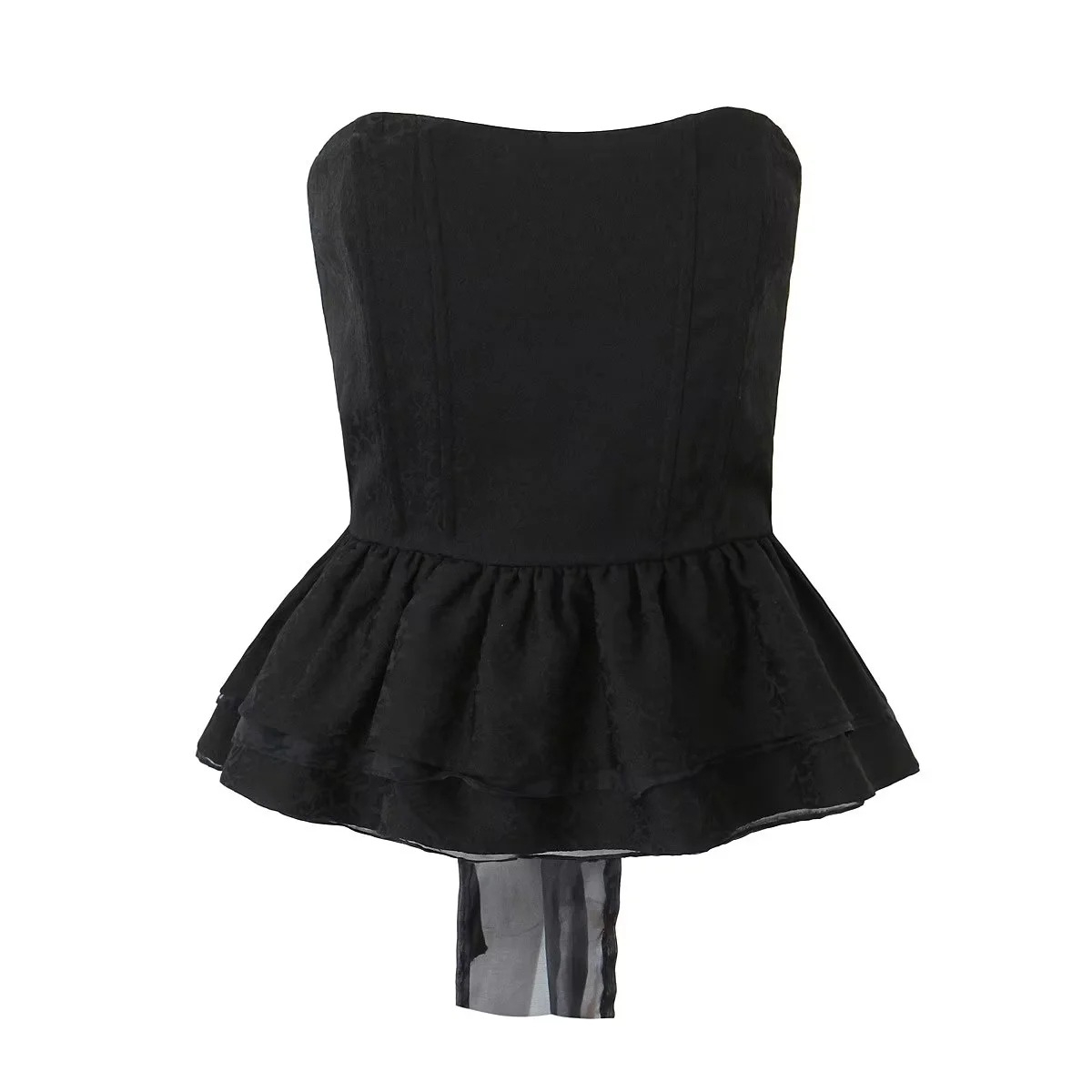 Title 6, Womens Fashion Personality Ruffled Tube Top. E...