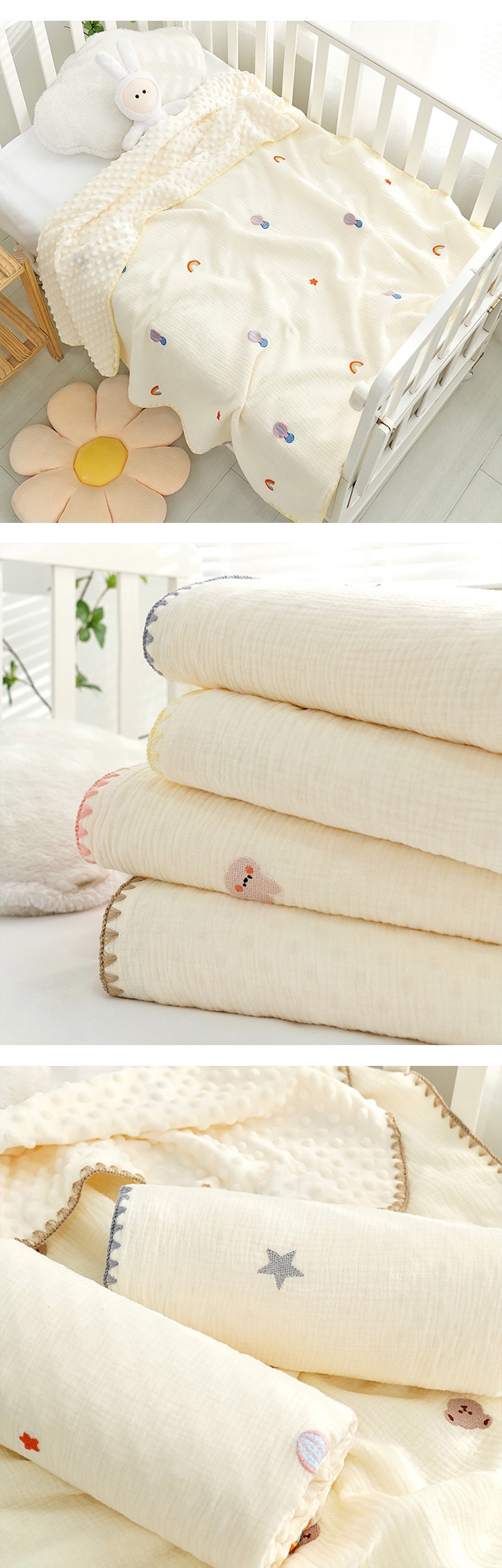 Doudou Blanket Baby Blanket Crepe Newborn Soothing Blanket