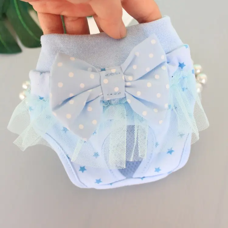 Female Dog Menstrual Panties with Bow and Tulle