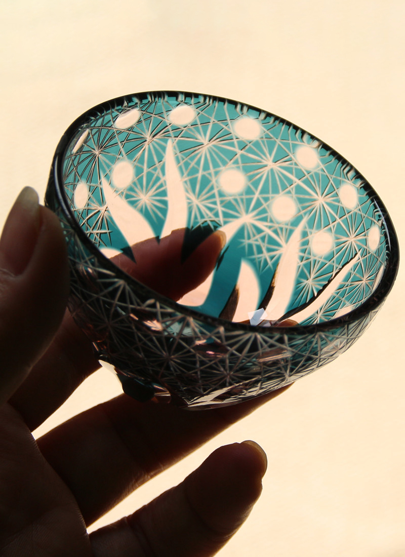 Hand Carved Crystal Glass Cup