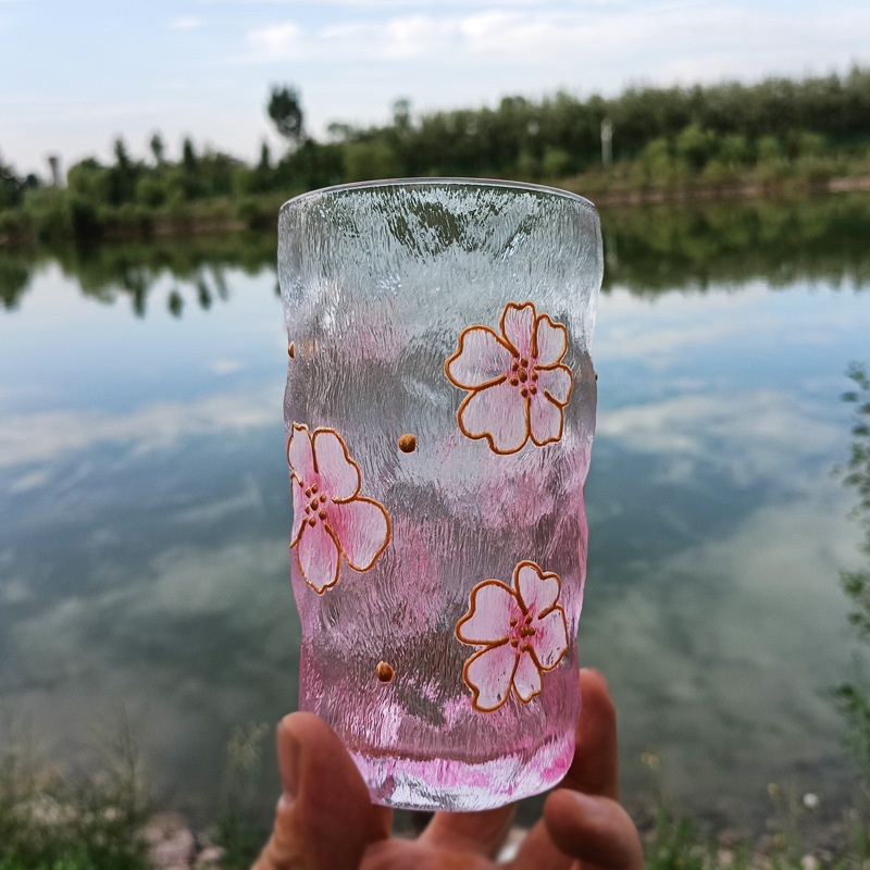 Title 7, Gold-painted Hammered Crystal Glass Cup Artific...