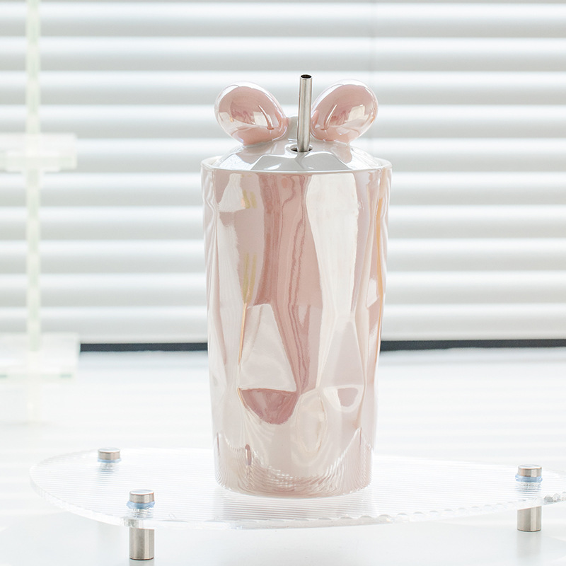 Title 6, Double-layer Straw Bow Girl Tumbler Anti-scald ...