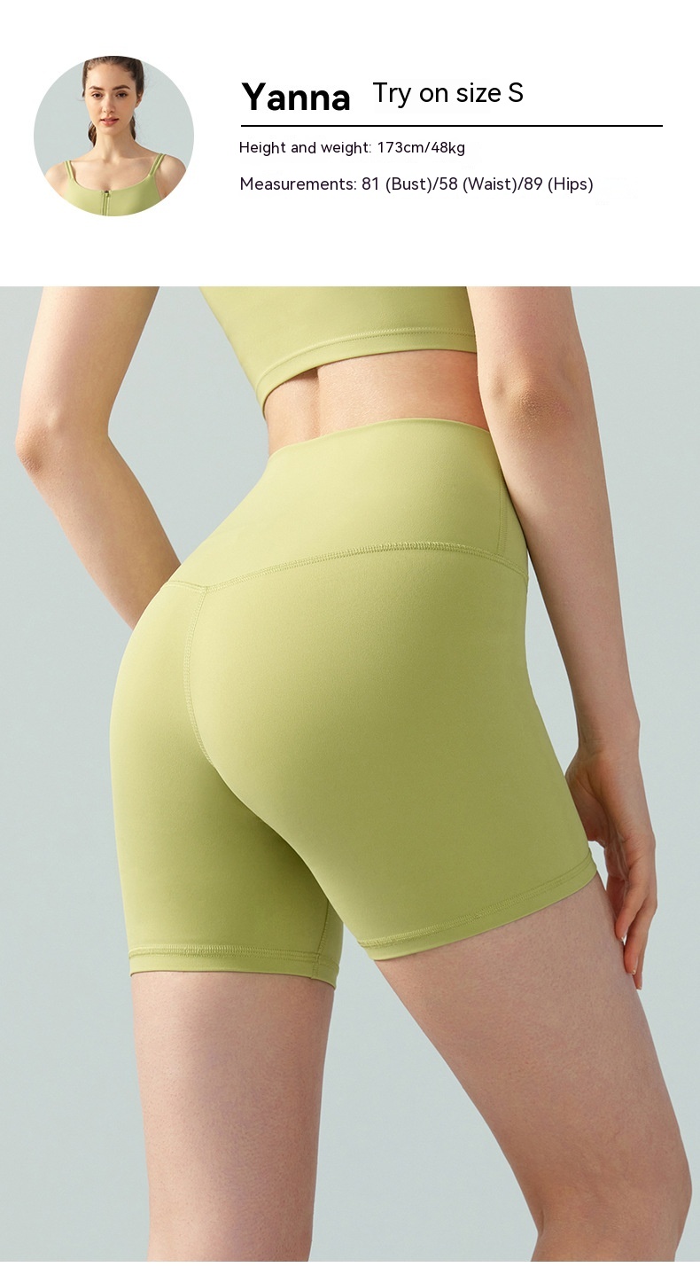 Lycra Yoga Tight Shorts Women's Summer High Elastic Hip Lifting Four Points Cycling Pants Anti-exposure - Image 20