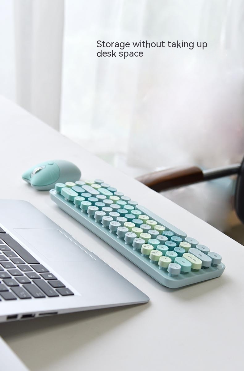 Wireless Keyboard Mouse Punk Color Matching