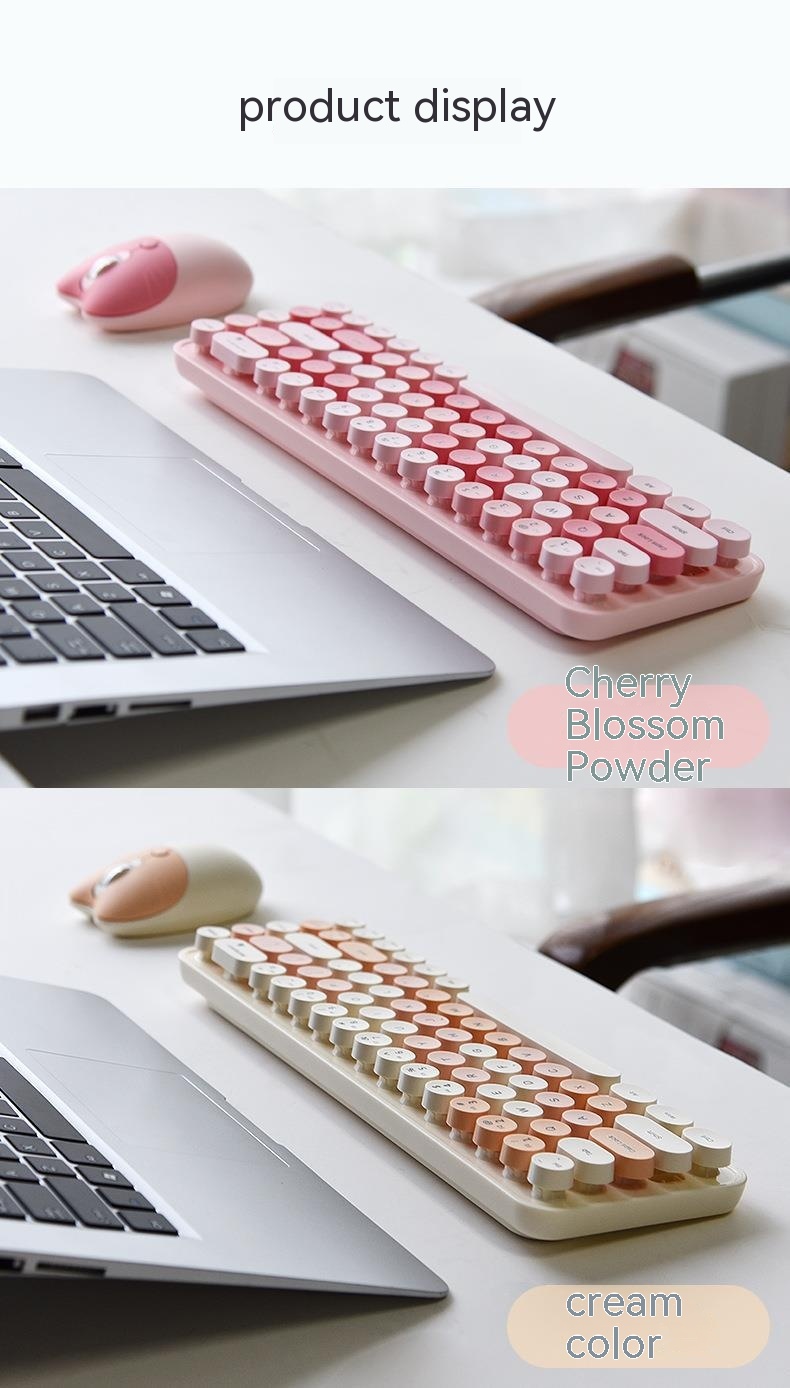 Wireless Keyboard Mouse Punk Color Matching