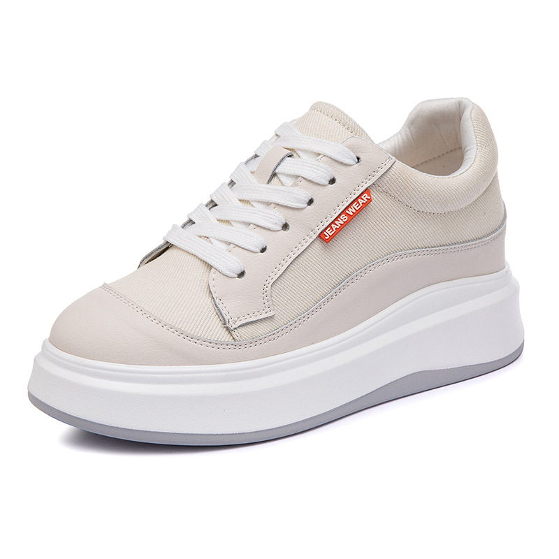 Women's Fashion Thick-soled Leather Board Shoes - Image 10