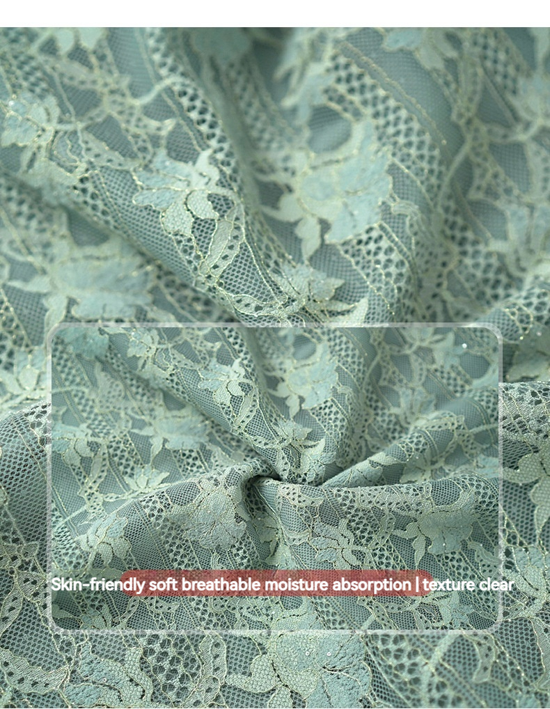 Clothing New V-neck Puff Sleeve Lace Dress Women Show Slim Temperament