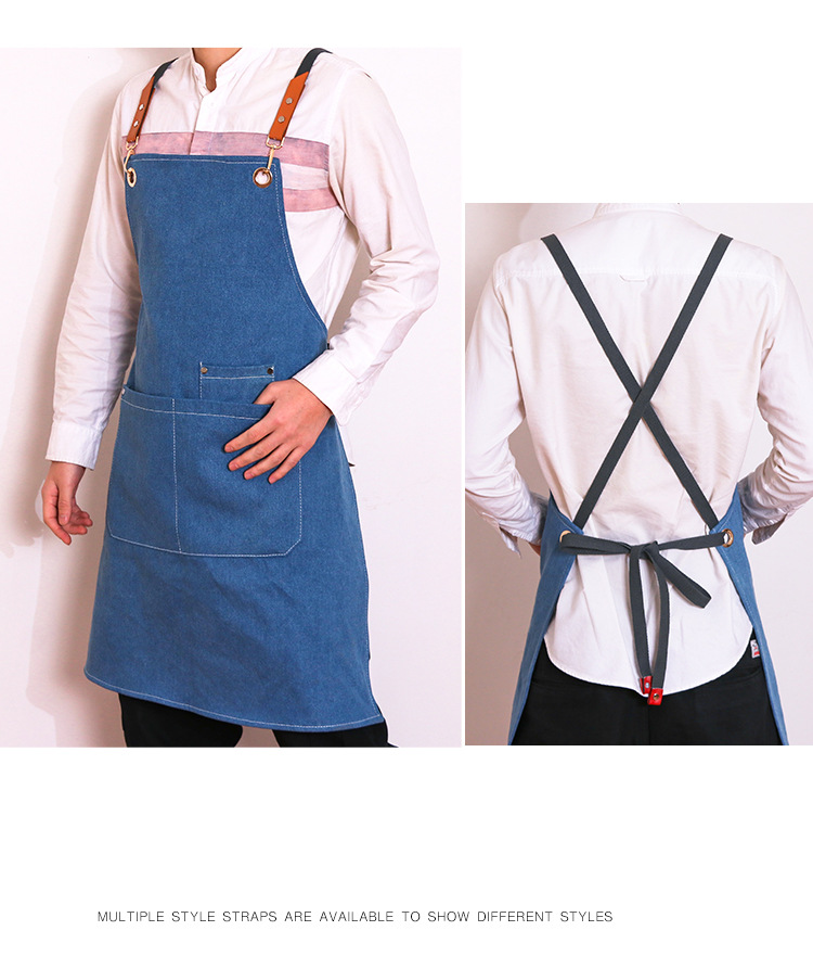 Title 1, Cafe Barber Restaurant Denim Work Apron