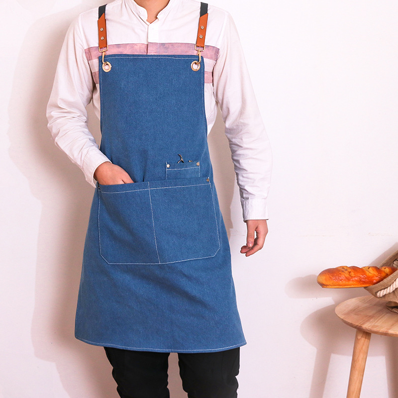 Title 2, Cafe Barber Restaurant Denim Work Apron