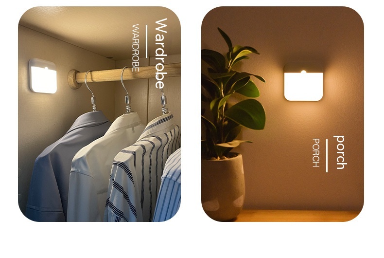 مصباح شحن USB مستشعر بمربع ذكي بلونين